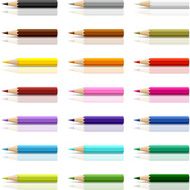 Collection of colored pencils on white background N2