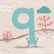 Cute alphabet Number 9