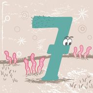 Cute alphabet Number 7