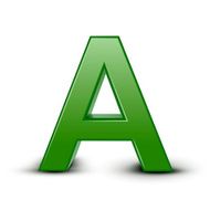 3d green letter A N3