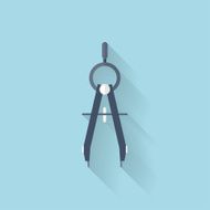 drawing compass flat icon