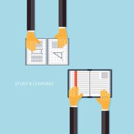 Flat concept education background Back to school Distance learning Study N43