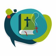 bible flat icon with long shadow eps10 N25