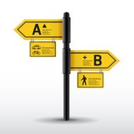 Modern road sign Design template N2