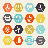 Science icons in flat design style N2