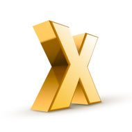 3d golden letter X