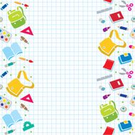 Design template with education supplies N2
