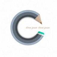 Vector stylized pencil with eraser