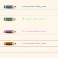 Stylized pencil design for infographics business design step pr