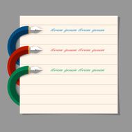 Stylized colored writing pen design for infographics business d