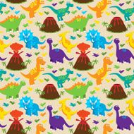 Dinosaur Seamless Tileable Vector Background Pattern N4