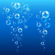 Set of blue air bubbles