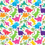 Dinosaur Seamless Tileable Vector Background Pattern N5