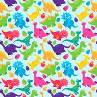 Dinosaur Seamless Tileable Vector Background Pattern N6
