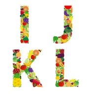 Vector illustration fruit and vegetable alphabet letter N7