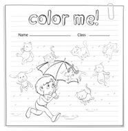 Worksheet showing a rain with cats and dogs