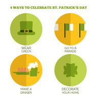 Flat Style Infographics 4 ways to celebrate Saint Patrick&#039;s