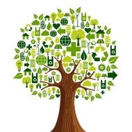 Green environment concept tree illustration