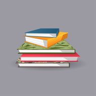 Pile of books Vector illustration