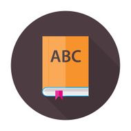 English Lesson Book Flat Circle Icon