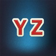 Stitched Fabric Font Y-Z