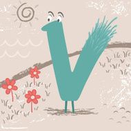 Cute alphabet Letter V