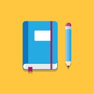 Notebook and pencil Vector N2