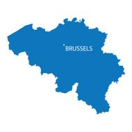blue map of Belgium