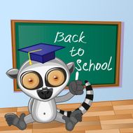 Cartoon Lemur wrote in classroom N2