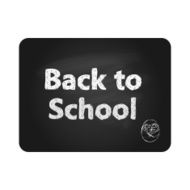 Black chalkboard back to school round corners