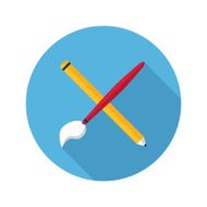 Brush and pencil icon