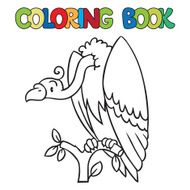 Coloring book of funny vulture N4