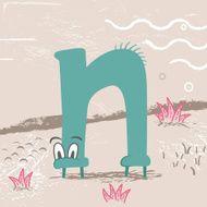 Cute alphabet Letter N