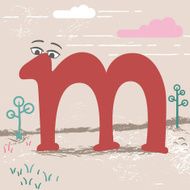 Cute alphabet Letter M