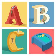 Alphabets concept in 3D N4
