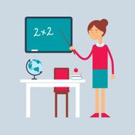 Character - teacher education concept Vector illustration fla N2
