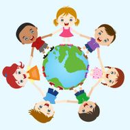 multicultural kids holding hands N2