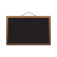Vector Black chalkboard with brown corners over white
