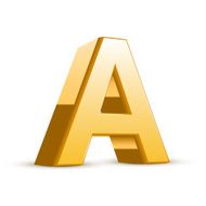 3d golden letter A N2