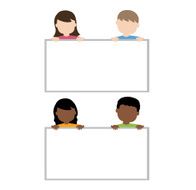 children with blank sign N2