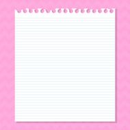 White piece of paper with lines on a pink