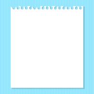 White piece of paper on a blue