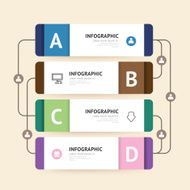 Modern infographic banner with line design template vector illu