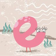 Cute alphabet Letter E