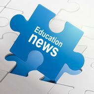 education news on blue puzzle pieces