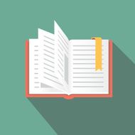 Book icon in flat style with long shadow