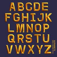 Alphabet gold colour style