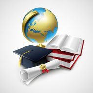 Objects for graduation ceremony Vector illustration N3