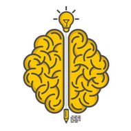 Silhouette of the brain on a white background N3