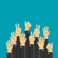 Business hands up